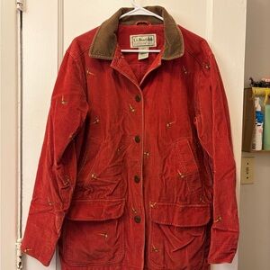 L.L. Bean Women's Red Corduroy Utility Jacket